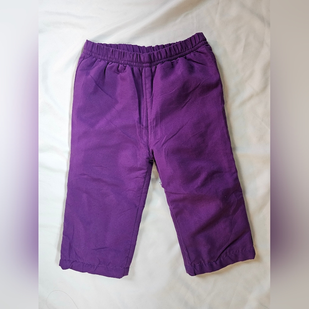 Cozy Fleece-Lined Toddler Pants- Purple -12 Month